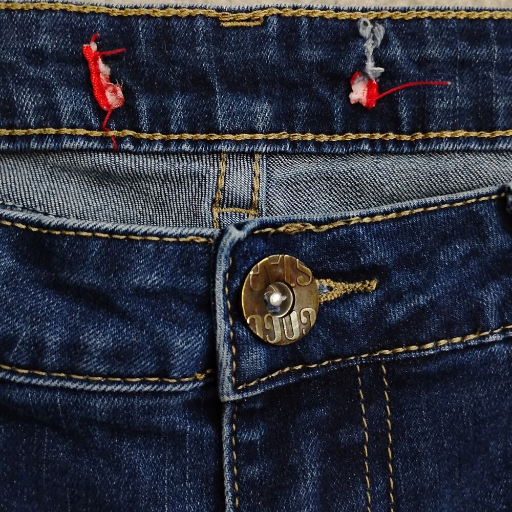 GOGO Jeans Co. Skinny Distressed Jeans Size 7 Junior Dark Blue 5 Pockets - Picture 10 of 12